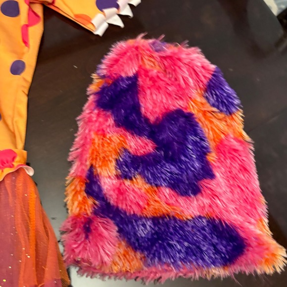 Monster Costume Dress Up Halloween Outfit Hat & Sleeves Orange Purple Kids - Picture 9 of 15